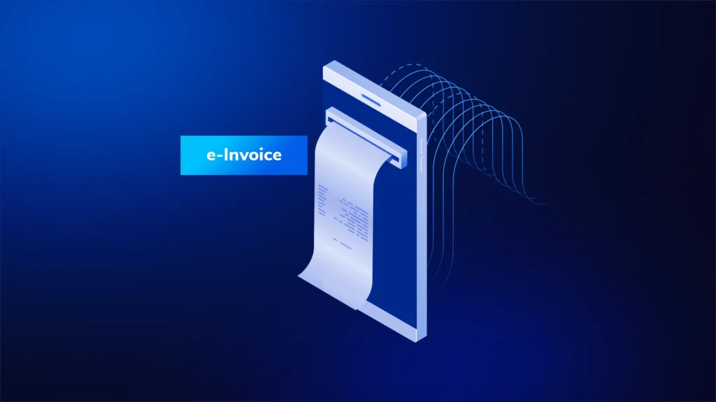 E-invoicing Malaysia illustration dark blue background best einvoice Malaysia full guide